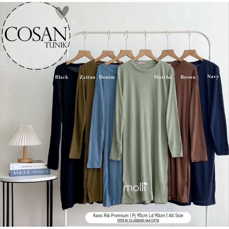 Cosan Tunik Rib Knit Premium | Tunik Polos Rib Knit