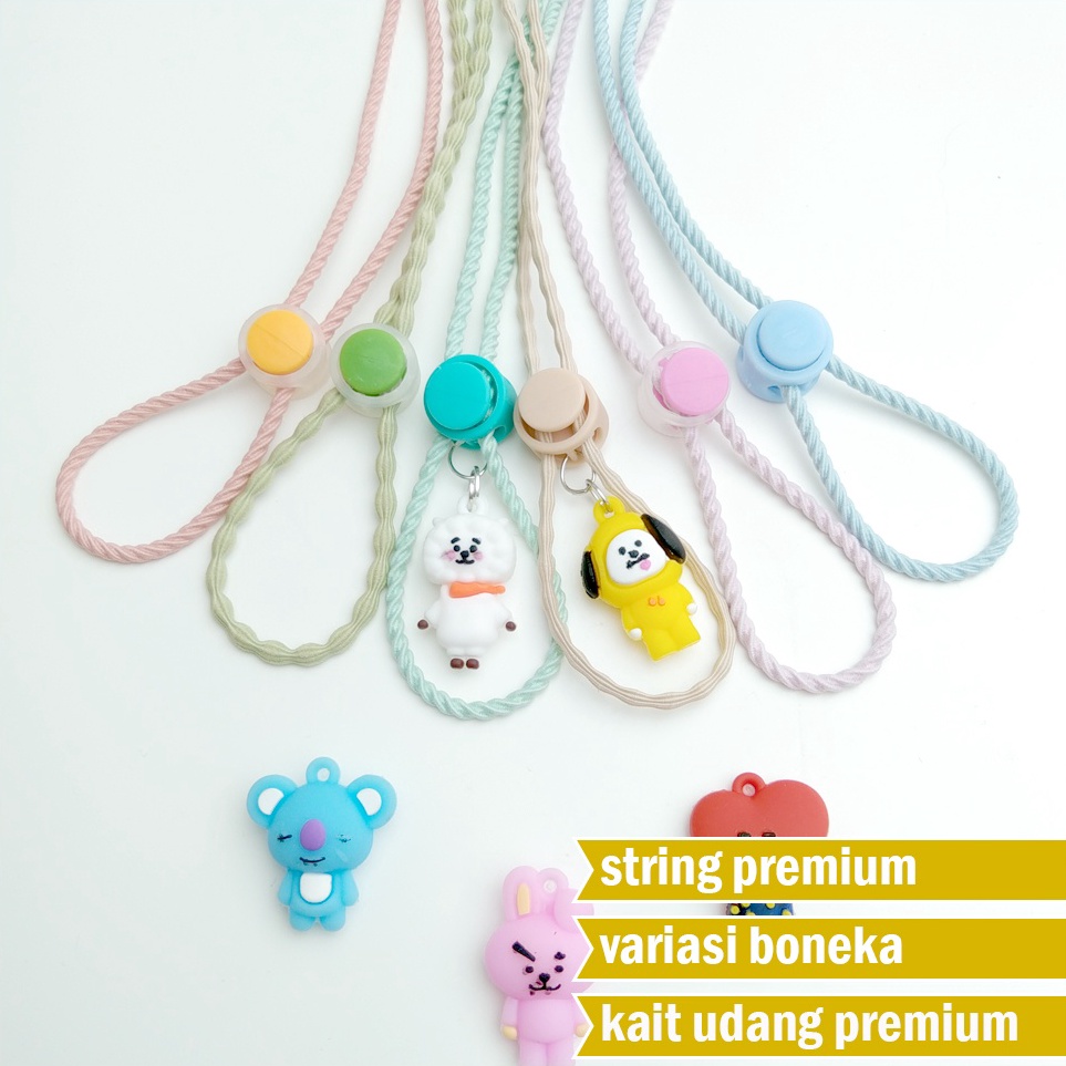 Terlaris code3j3Ix Strap Masker 2in1 Konektor Headloop Karakter Boneka BTS  Kalung Tali Masker Akses