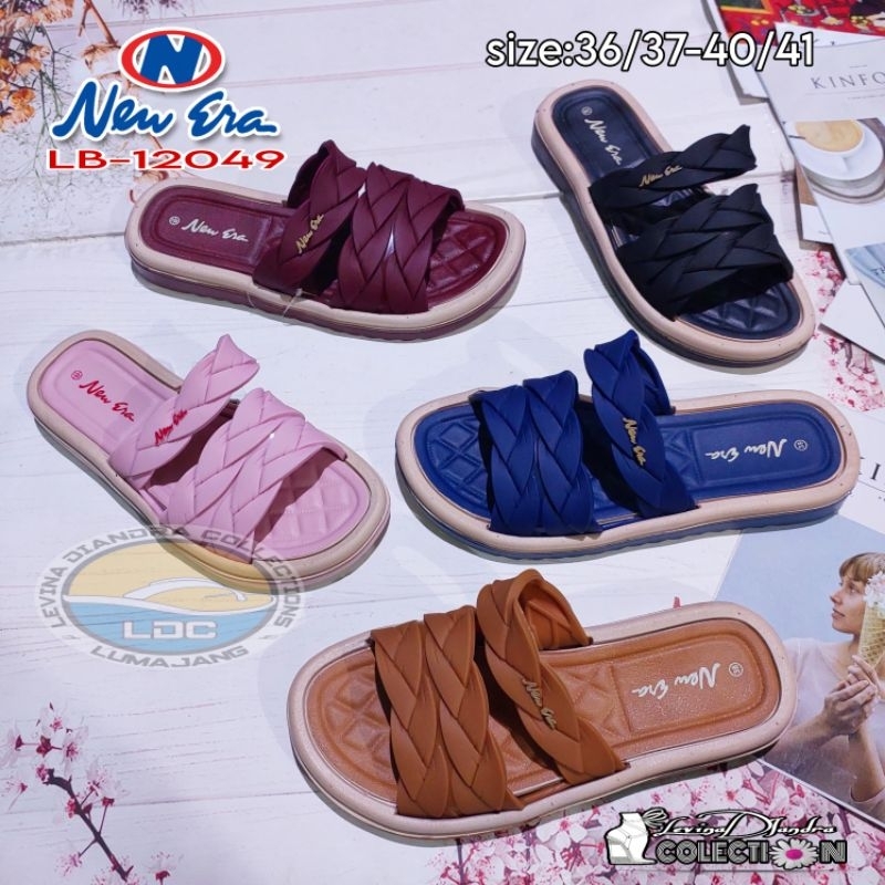 SANDAL SELOP WANITA KARET JELLY TALI KEPANG NEW ERA SIZE:36-41