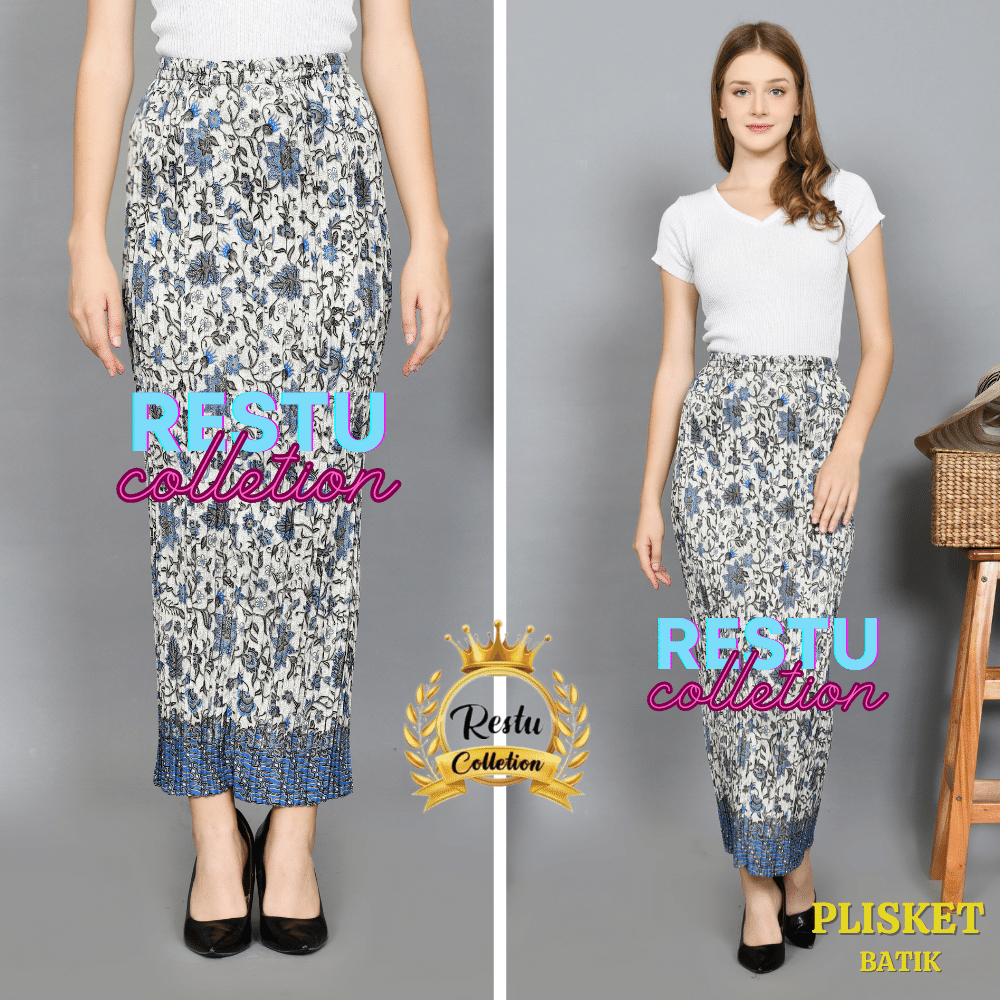 Rok Plisket Batik Panjang / Rok Batik / Rok Kebaya / Rok Wisuda / Bawahan Kebaya / Bawahan Batik Rea