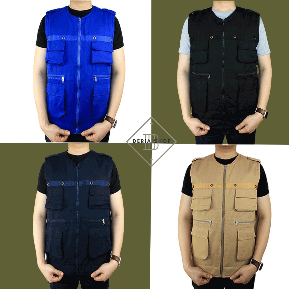 Discount Today Rompi Pria Safety Casual Bahan Drill Polos Anti Angin Dewasa Anak Jaket Motor Tactica