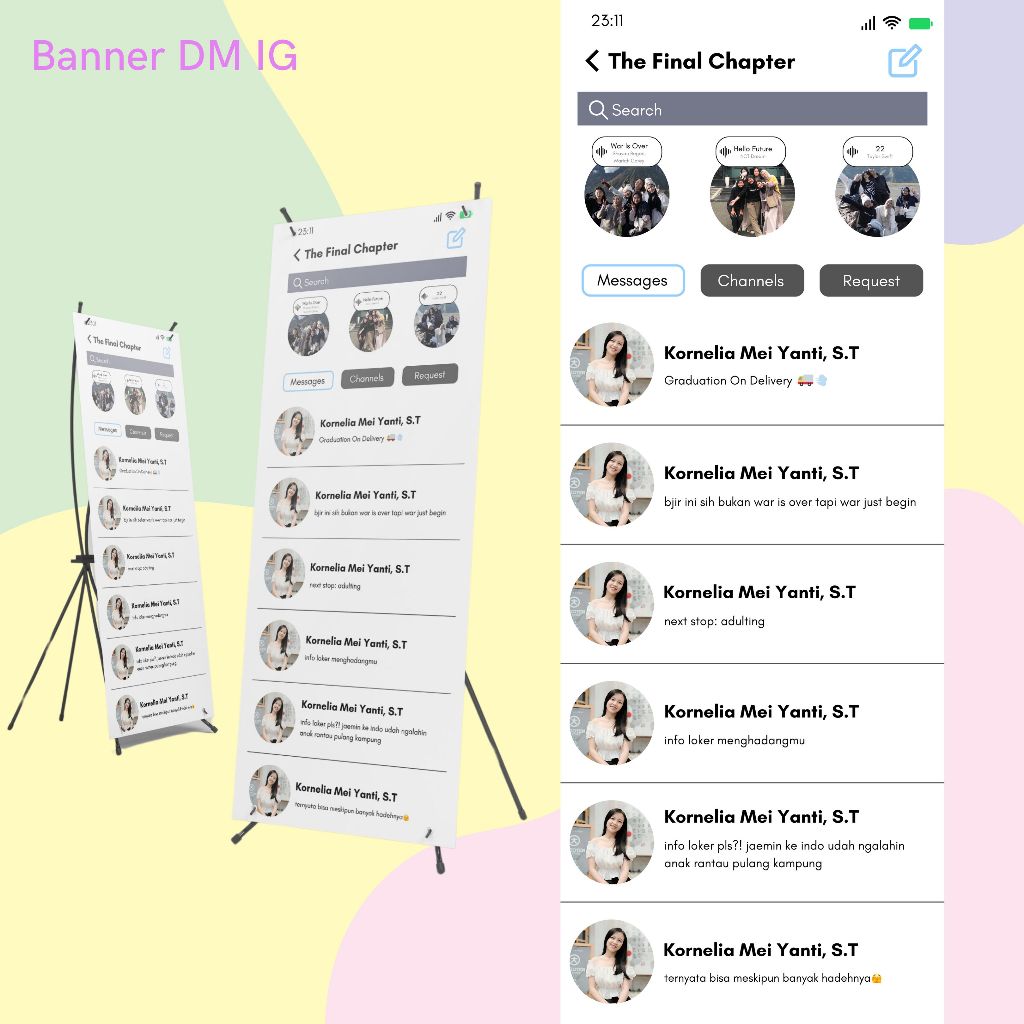 CETAK BANNER WISUDA DM  [X-BANNER UKURAN 160x60]