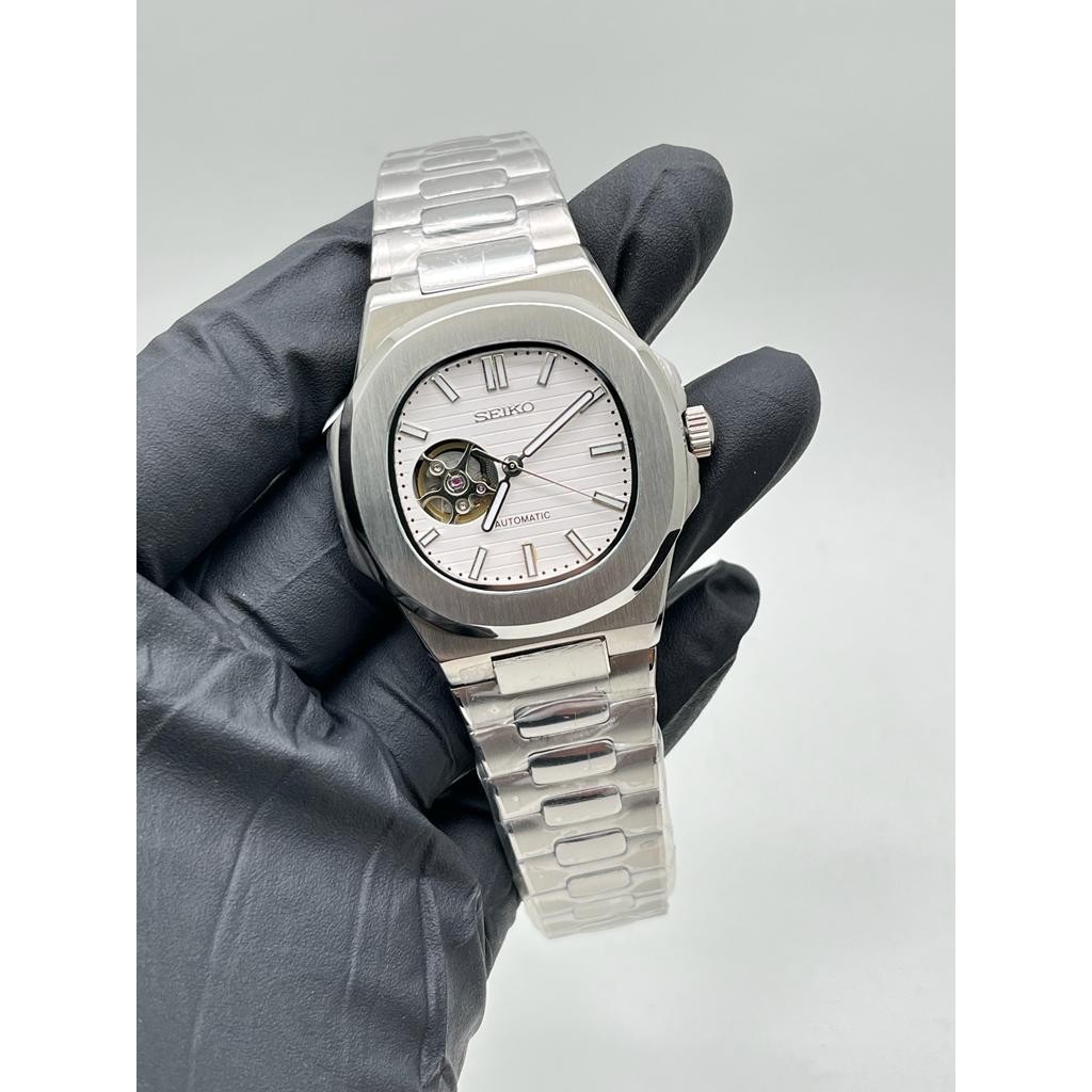 Seiko Mod Nautilus White Open Heart NH35