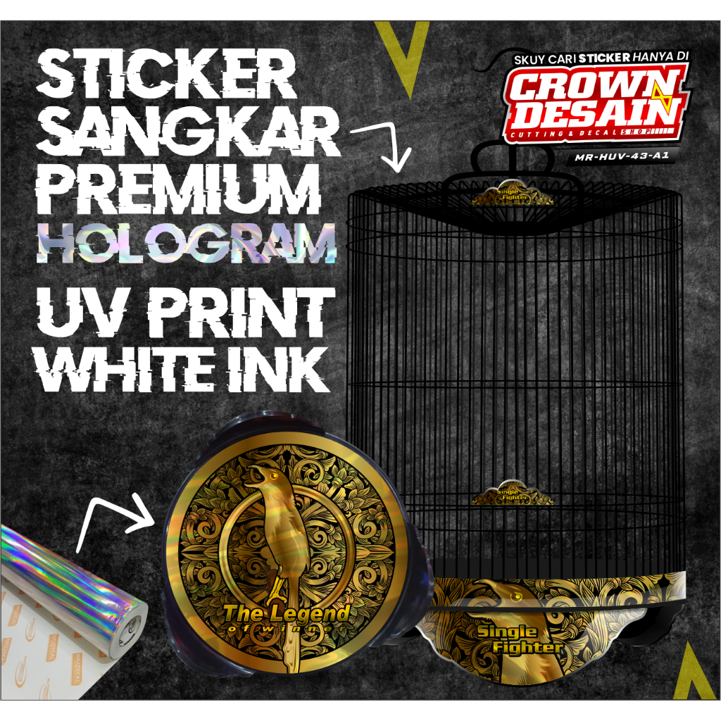 Decal Sangkar Murai SINGLE FIGHTER No 1 23 Variasi Hologram - Stiker Decal Sangkar Murai Batu BNR OR
