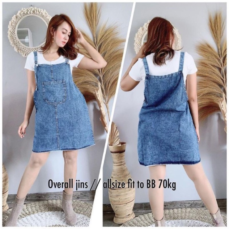 BAJU DRESS OVERALL WANITA S-XXL OUTER JEANS PREMIUM LD 105 CM OVERAL LUARAN SABRINA BAJU KODOK KASUA