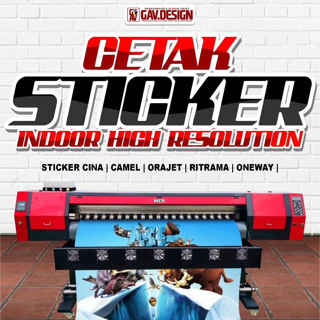 CETAK STICKER METERAN / STICKER VINYL METERAN / STICKER MURAH / STICKER INDOOR / STICKER BOOTH / STI