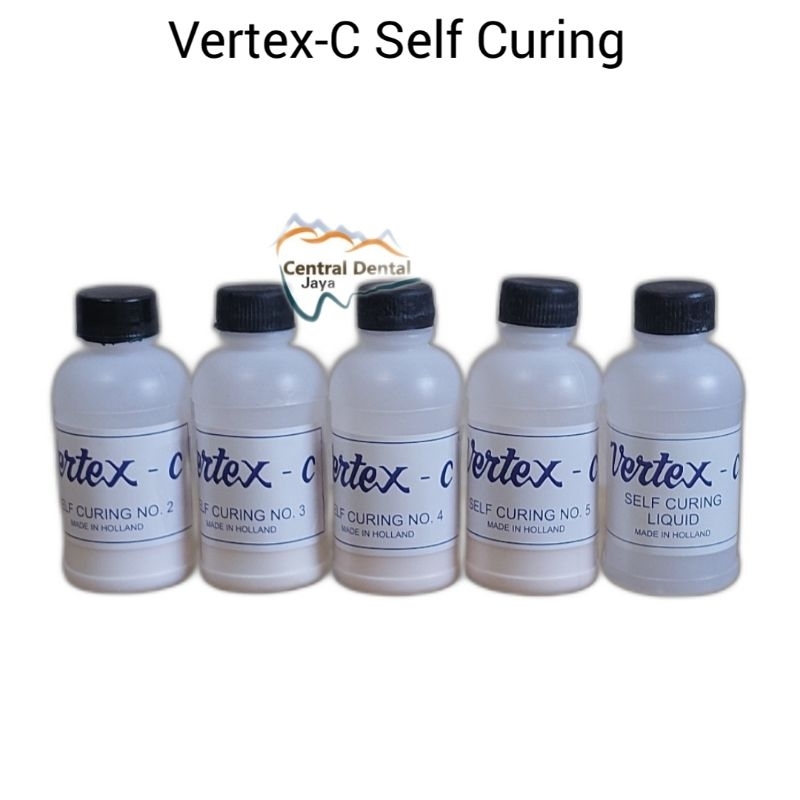 Vertex-C Powder Putih Self Curing / Bubuk SC Otomatis Tanpa Rebus / Bahan Bubuk Akrilik Self Cure / Vertex C Liquid Minyak SC Acrylic / Bahan Lem Gigi Palsu dan Crown Sementara