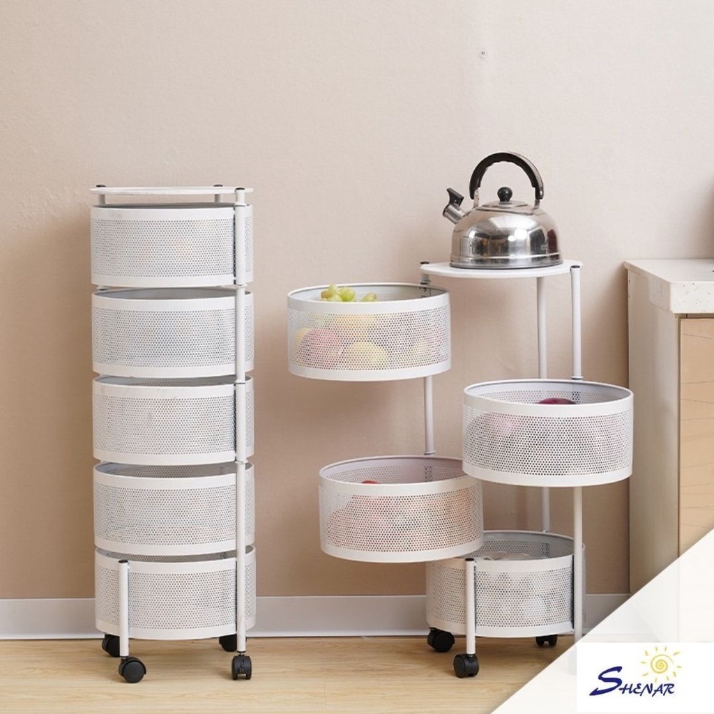 SHENAR - TROLI 4 SUSUN / TROLI 5 SUSUN / RAK SUSUN PUTAR / RAK SUSUN TROLI / RAK TROLI BULAT