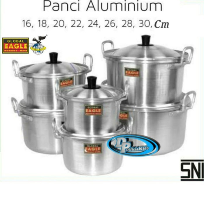 Panci Set Aluminium 16 24  cm Global Eagle / Panci Sayur / Panci Kuah / Panci Masak Air / Panci Mie 
