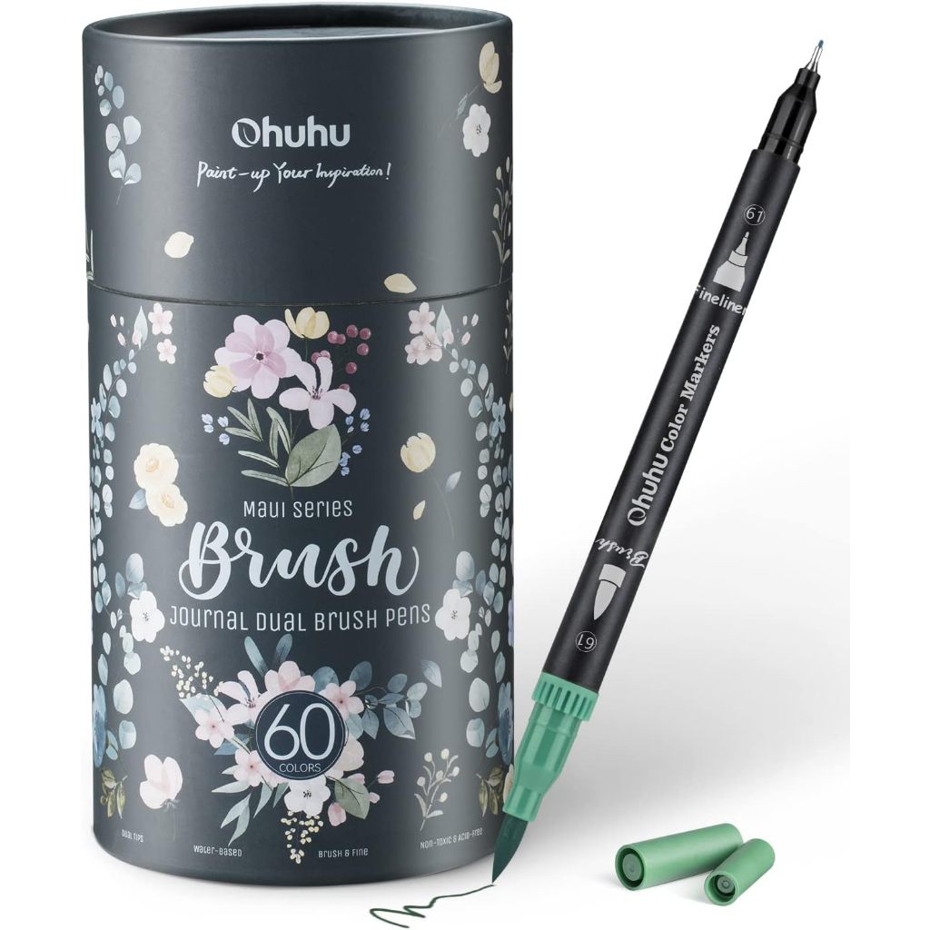 

Ohuhu Dual Brush Fine Tips Art Marker Pens 60 color Maui series