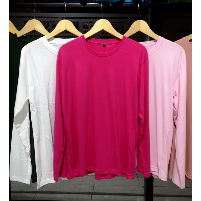 Kaos Polos 30s Lengan Panjang Pink Fanta Fighter Workshop