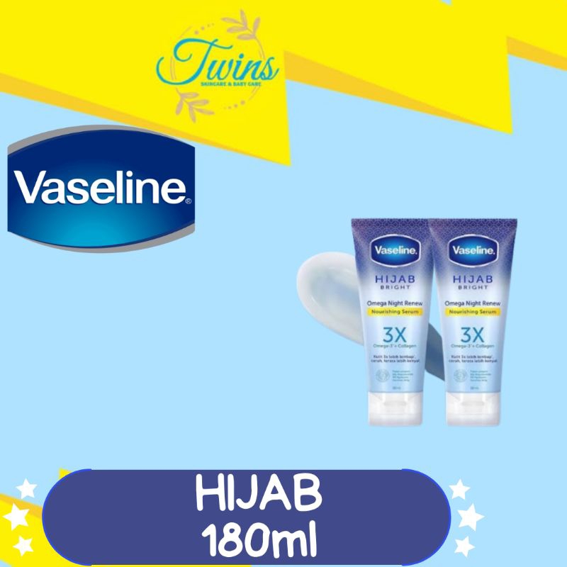 VASELINE HIJAB BRIGHT NOURISHING SERUM OMEGA NIGHT RENEW 180ML