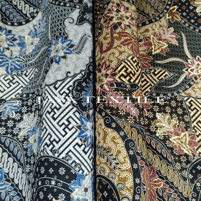 JAYA TEXTILE | KAIN BATIK - Kain Batik Bunga Abstrak Foil / Kain Batik Bunga Foil