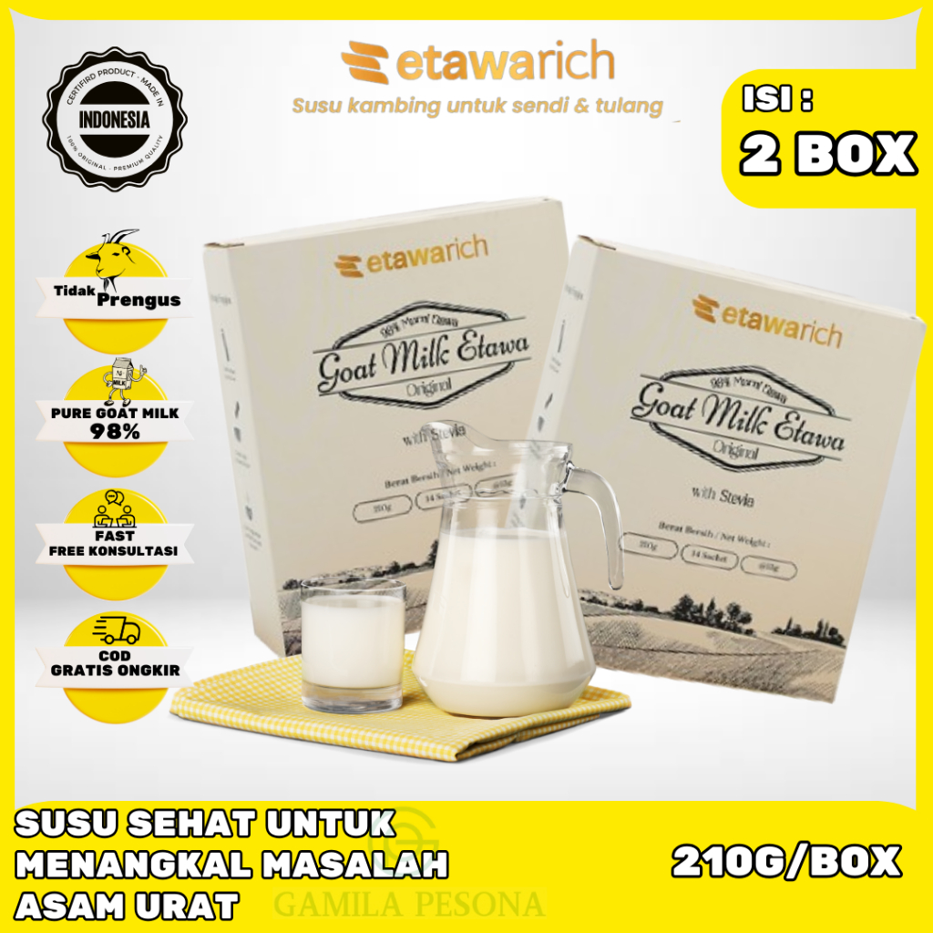 

Isi 2 Box Susu Kesehatan Pilihan IRISH BELA Susu Etawa Original Paling Ampuh Mengatasi Asam Urat