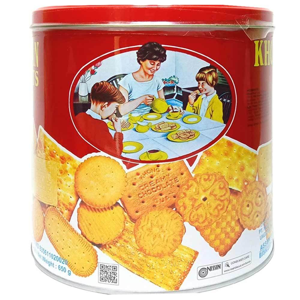 

Biskuit Aneka Rasa Assorted Biscuits Khong Guan Snack Cemilan Makanan Ringan Kemasan Kaleng 650 gr