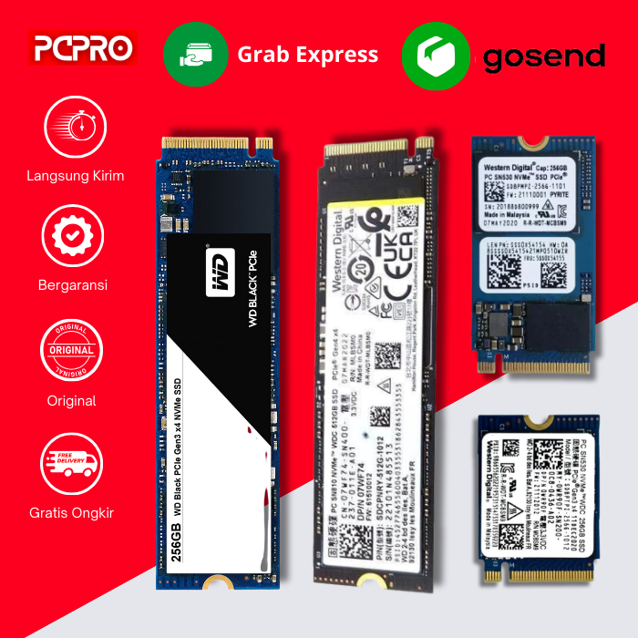 SSD WD 512GB/256GB/128GB NVME/M.2 2280/2242/2230 Bergaransi