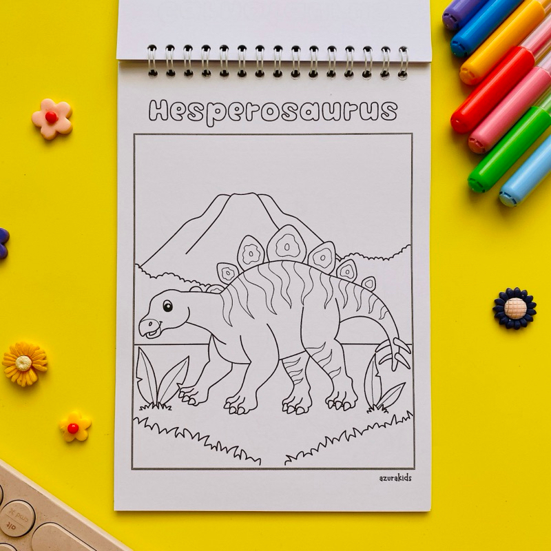 

Dinosaurus Coloring Book For Kids Bilingual Book Indonesia Inggris