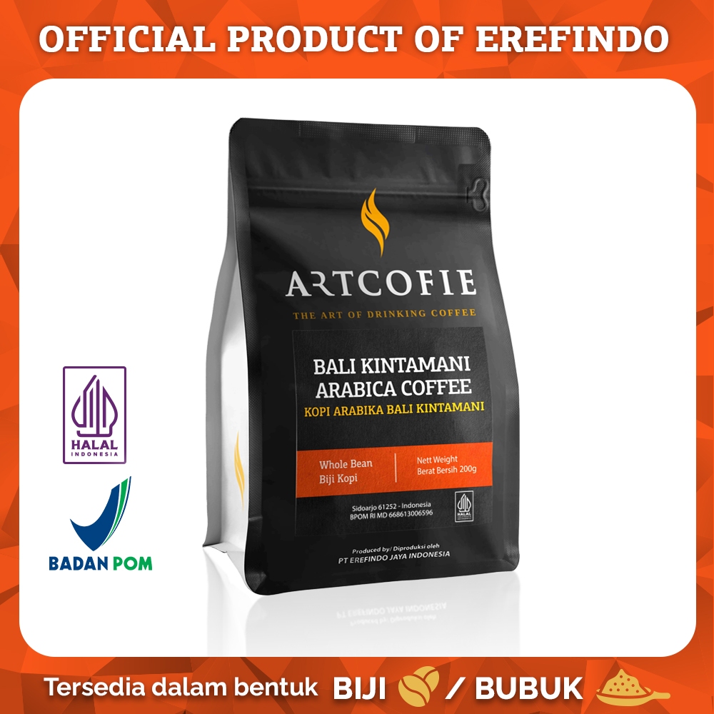 

Artcofie Kopi Bali Kintamani Arabica Pouch Biji / Bubuk 200gr