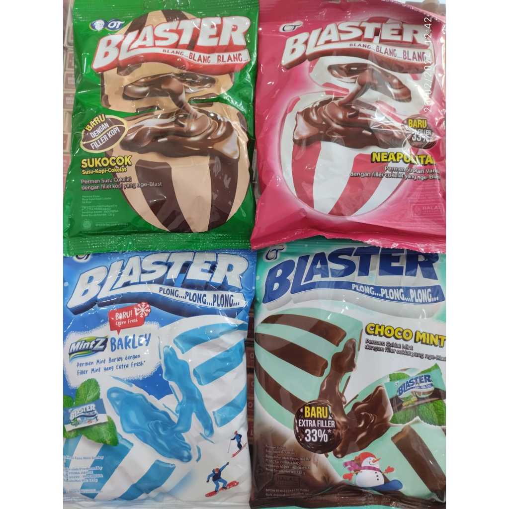 

HALAL Permen Blaster Neopolitan Sukocok Barley Chocomint