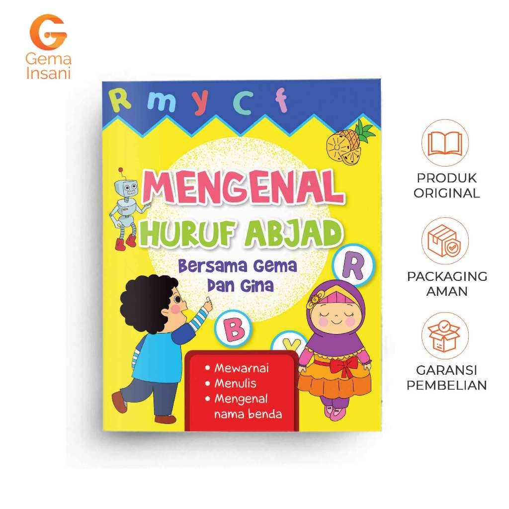Gema Insani Buku Anak Mengenal Huruf Abjad Alphabet Learning Belajar Mewarnai Menulis