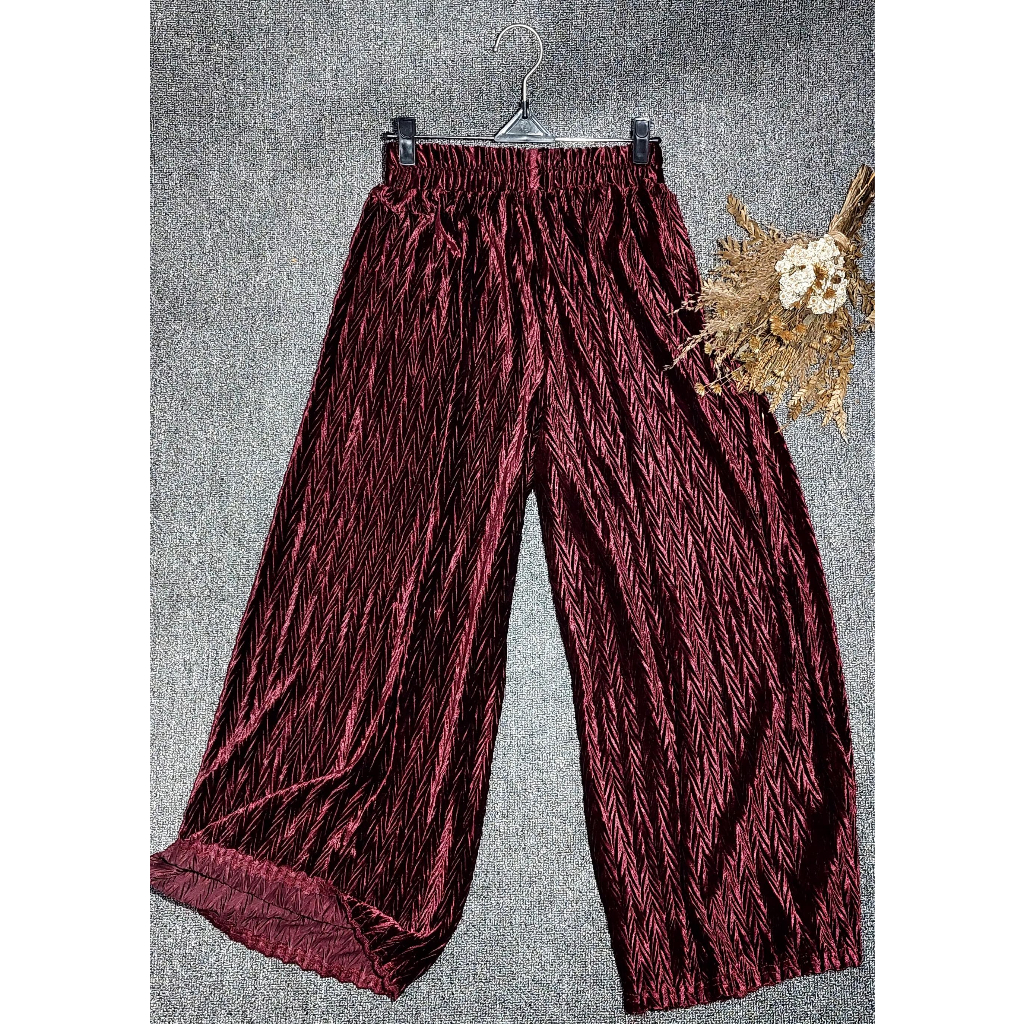 CELANA KULOT BLUDRU MOTIF ZIGZAG / PLISKET PADI V