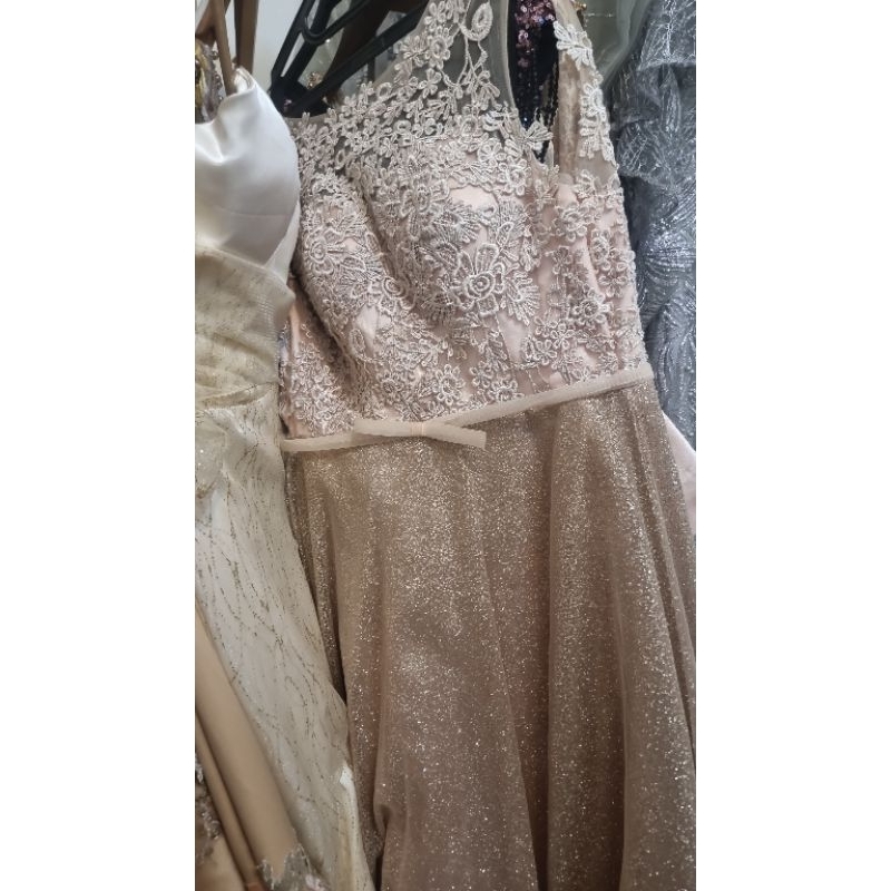 gaun rosegold preloved