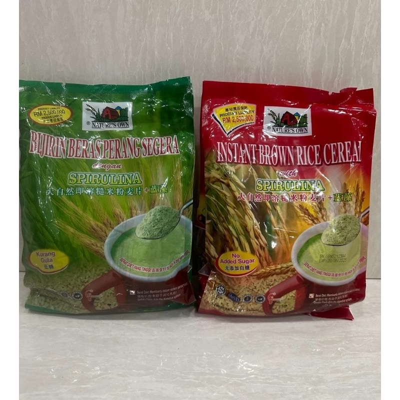 

Spirulina instant brown rice cereal