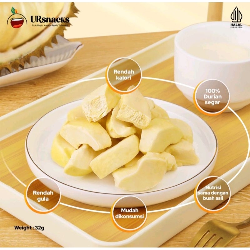 

Ursnacks - freeze dry fruit varian durian cemilan sehat enak dan bergizi