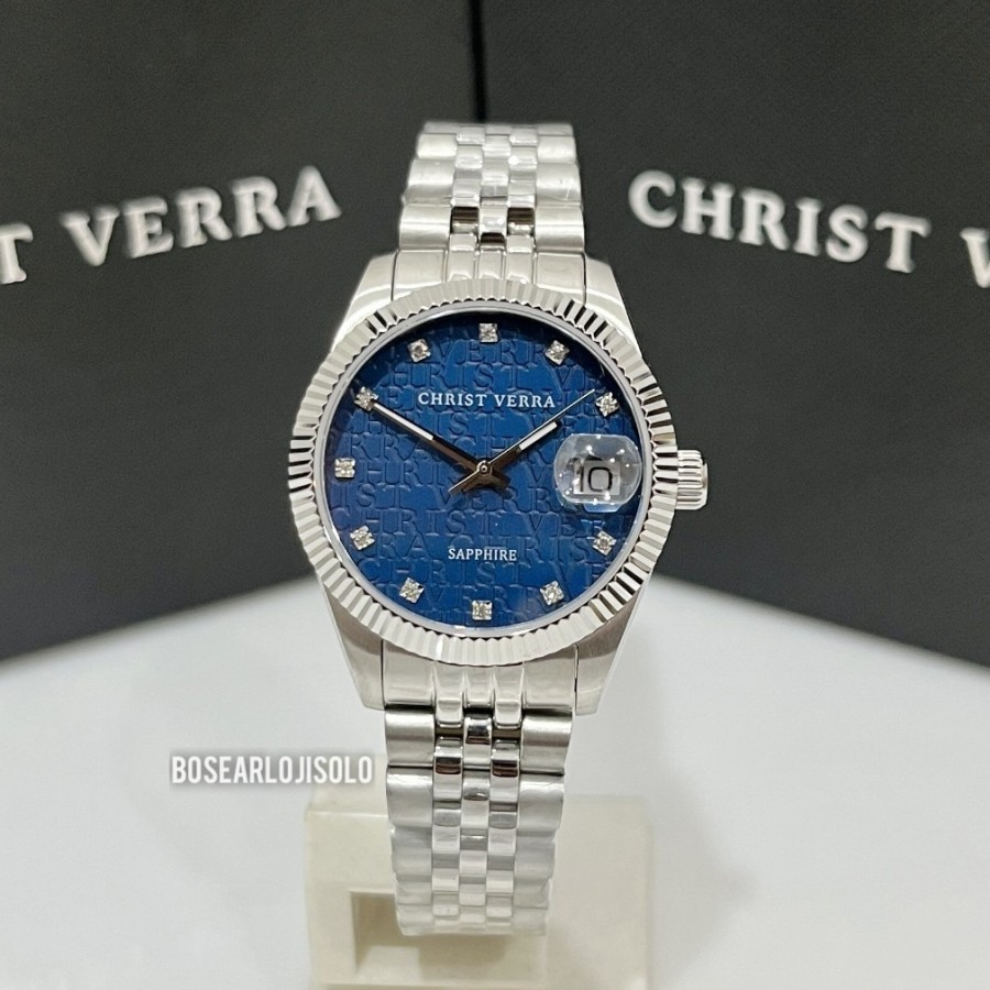 Jam Tangan Wanita Christ Verra CV 10742L-11 BLU Silver Blue Original