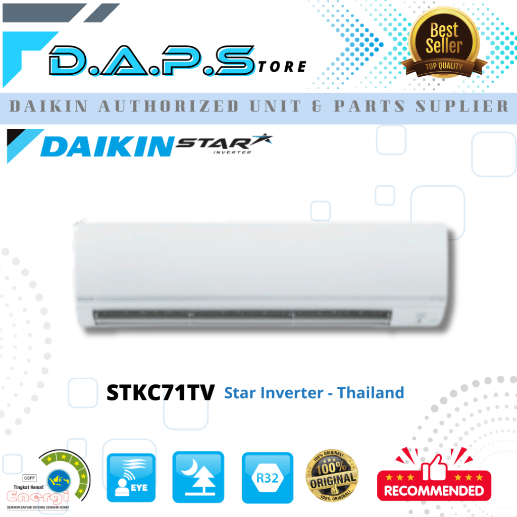 AC Daikin Thailand 3 PK Star Inverter  FTKC71TVM4 + RKC71TVM4