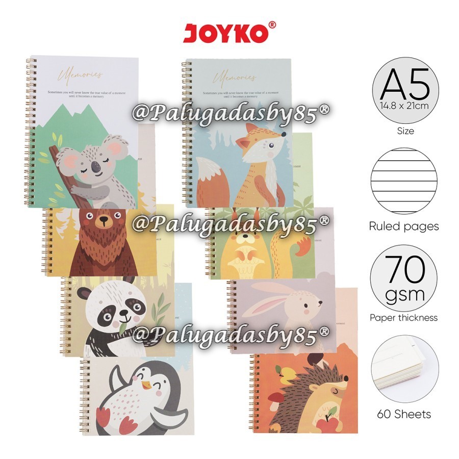 (1 Biji) Spiral Book JOYKO NB-707 A5 60 Lembar / Buku Tulis Catatan Bergaris Ruled Notebook A5 Joyko