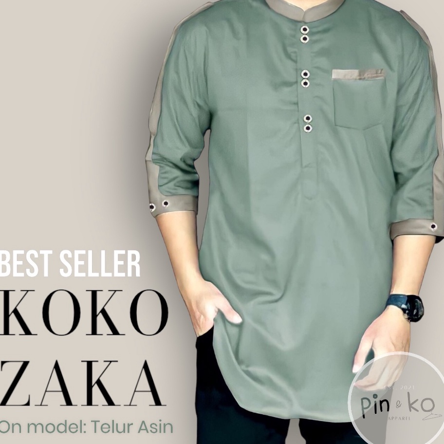 ORIGINAL PIK  Koko Kurta Zaka Dewasa 3per4 S M L  XL XXL 3XL  Baju Koko Pria Jumbo Baju Muslim Pria 