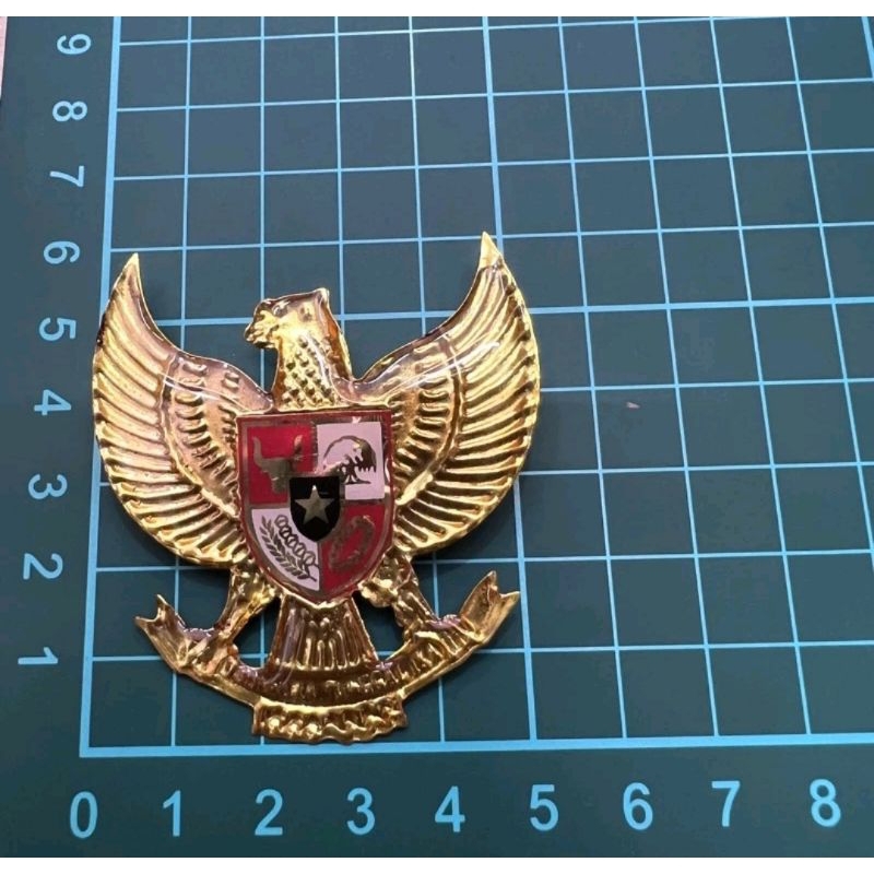 Pin Garuda Kuningan Lapis Resin 5Cm Satuan