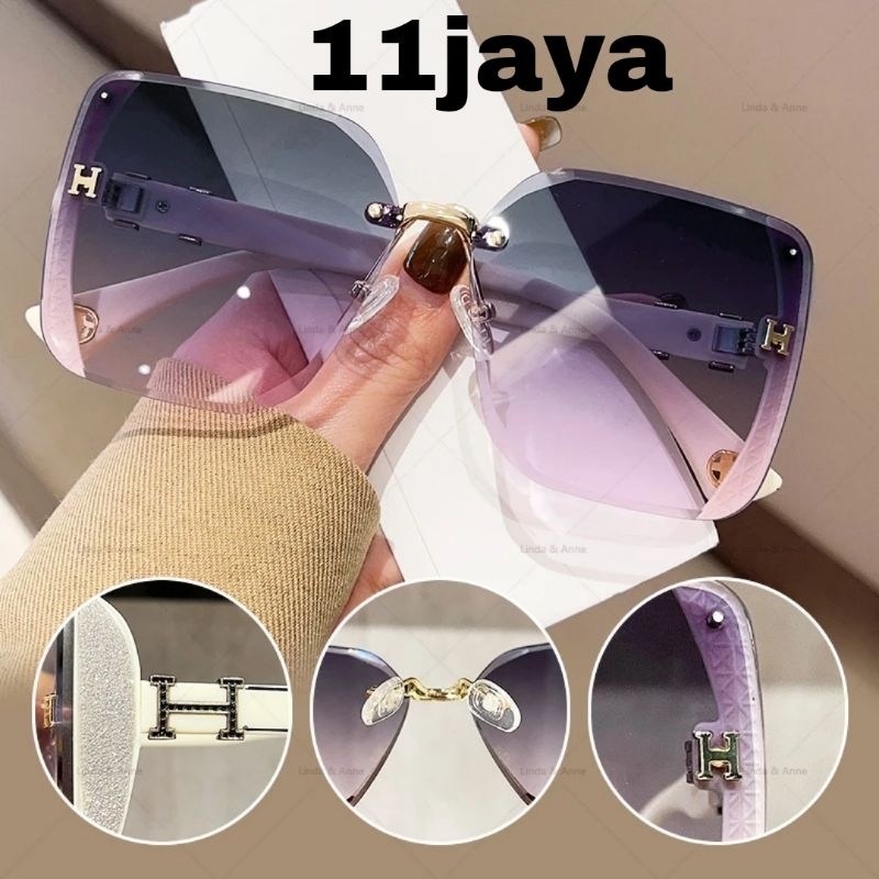 Kacamata Hitam Wanita Cewek Logo H Anti UV400 Women