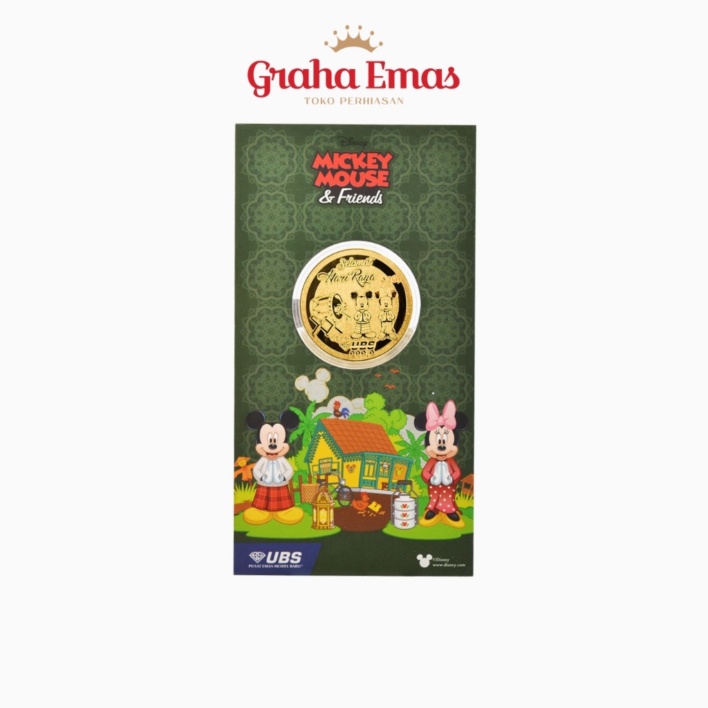 (0,2 gr) Emas UBS Logam Mulia LM Hari Raya Idul Fitri Mickey - 0.2 gr