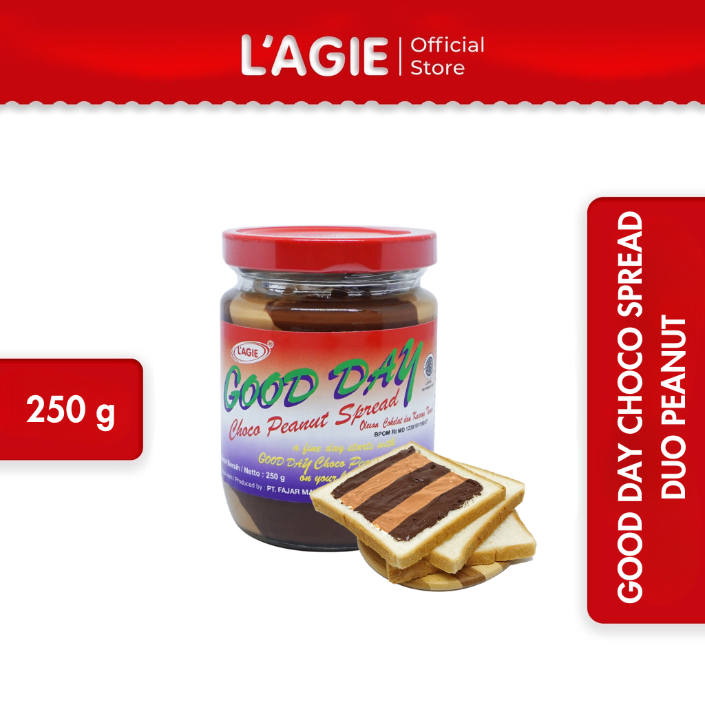 

Lagie Selai Coklat Good Day Choco Spread Duo Peanut 250gr