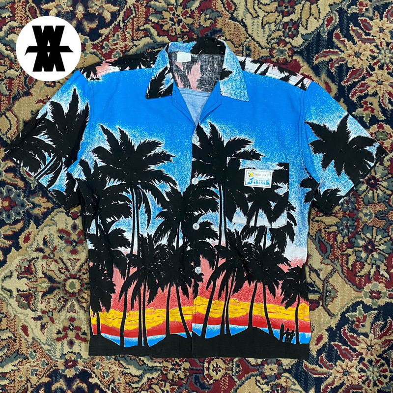 Vintage Jams World Palm Trees Hawaiian Shirt