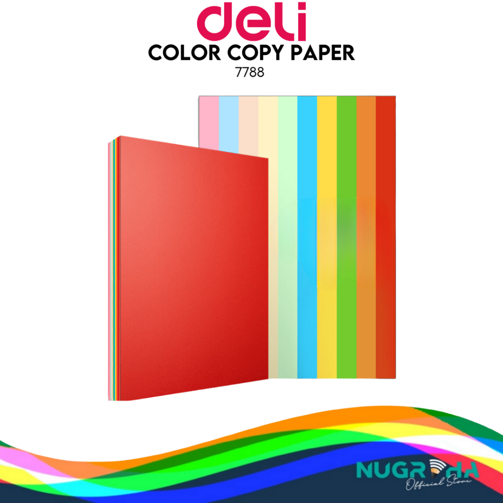 

Deli Copy Paper Kertas Print Fotocopy A4 80gsm 10 Warna Isi 100 Lembar Tebal Berkualitas 7788