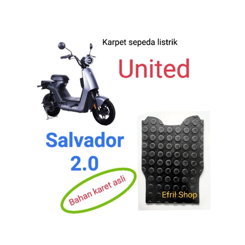 ⭐⭐⭐⭐⭐ Karpet sepeda listrik United Salvador 2.0 bahan karet Asli