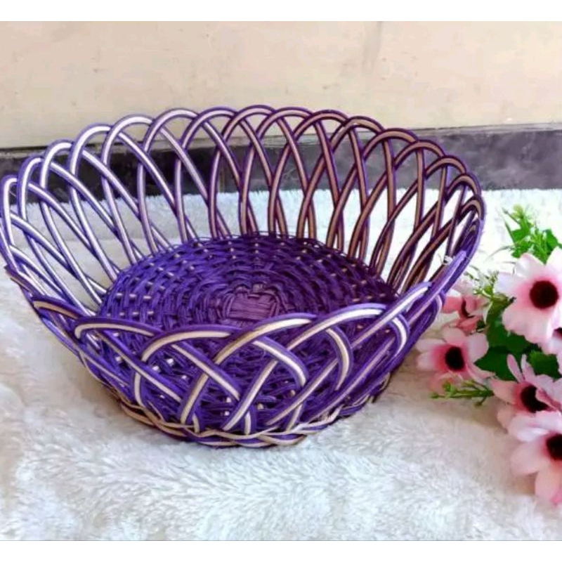 Keranjang buah kiring Rotan ukuran Jumbo L bulat  / keranjang hampers keranjang parcel lebaran / ker