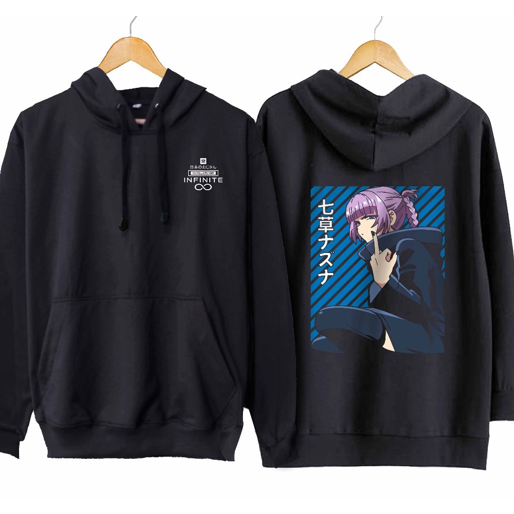 Jaket hoodie jumper infinite anime NAZUNA NANAKUSA MIDDLE FINGER - CALL OF THE NIGHT material cotton