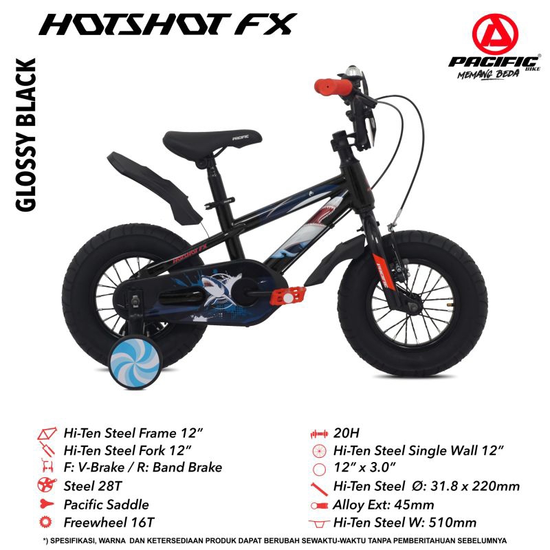 Sepeda BMX 12 inc HOTSHOT FX Ban Jumbo 3.0 Pacific