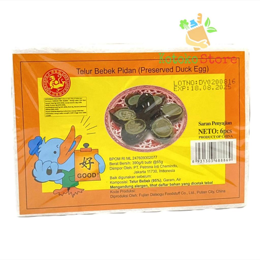 

RB Telur Bebek Pitan Chen Liang Ji isi 6 / Pidan Preserved Duck Egg 390gr