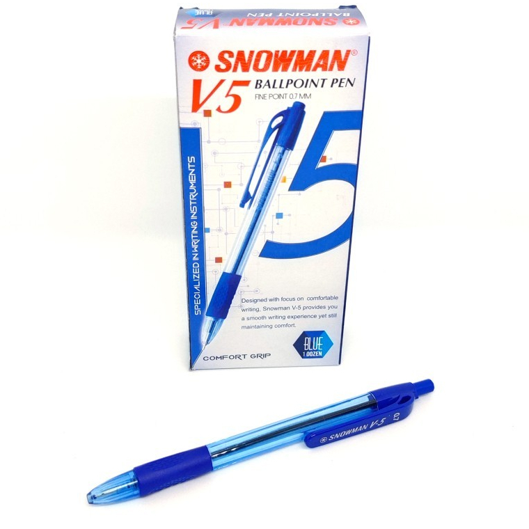 

BOLPOIN / BALLPOINT / PULPEN / PEN SNOWMAN V5 BIRU