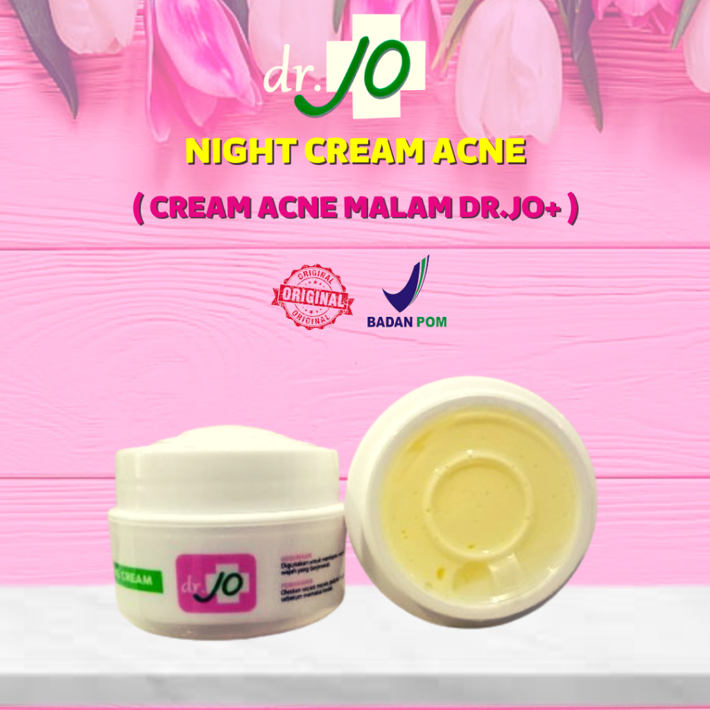 DR JO PREMIUM NIGHT CREAM ACNE | CREAM MALAM UNTUK JERAWAT & BEKAS JERAWAT KLINIK DR.JO BPOM AMAN HA