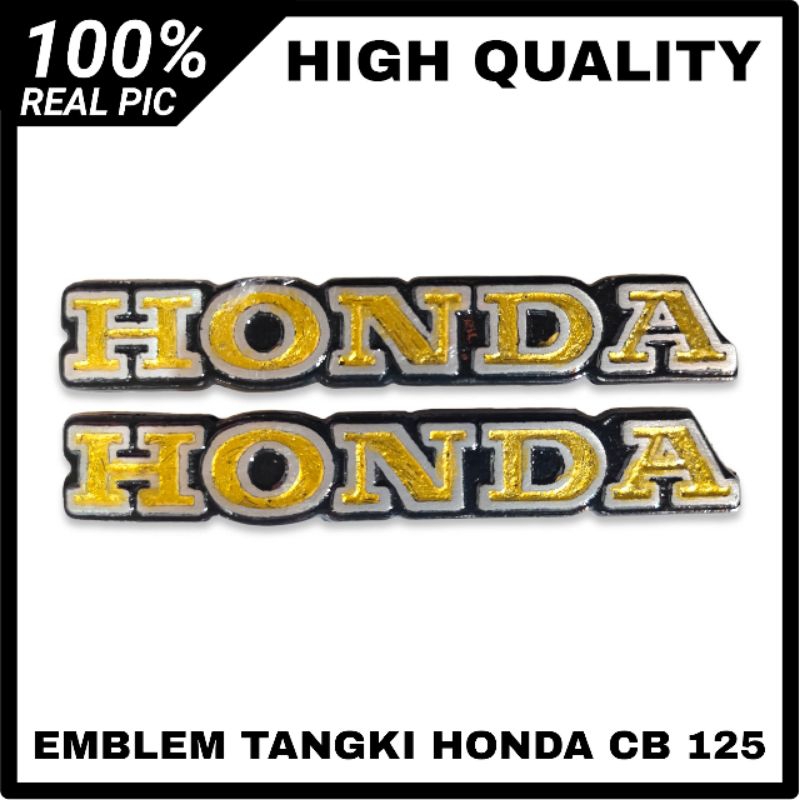 EMBLEM TANGKI HONDA CB 125 WARNA GOLD SET KANAN KIRI
