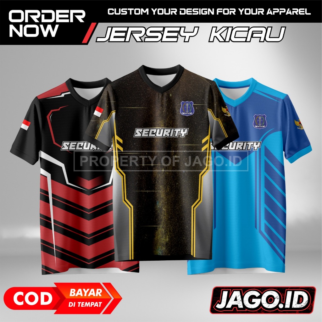 Jersey Baju Kaos Security Indonesia, Satpam Gada Pratama, Gada Madya, Gada Utama, Jago.id
