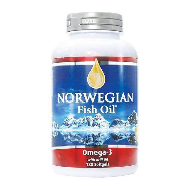 Norwegian Fish Oil Omega 3 with Krill Oil 1000mg, 180 softgels// immun