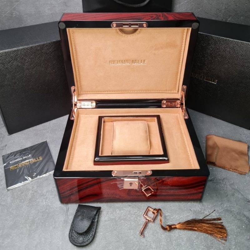 Kotak box jam tangan RM Maple wood model Original fullset