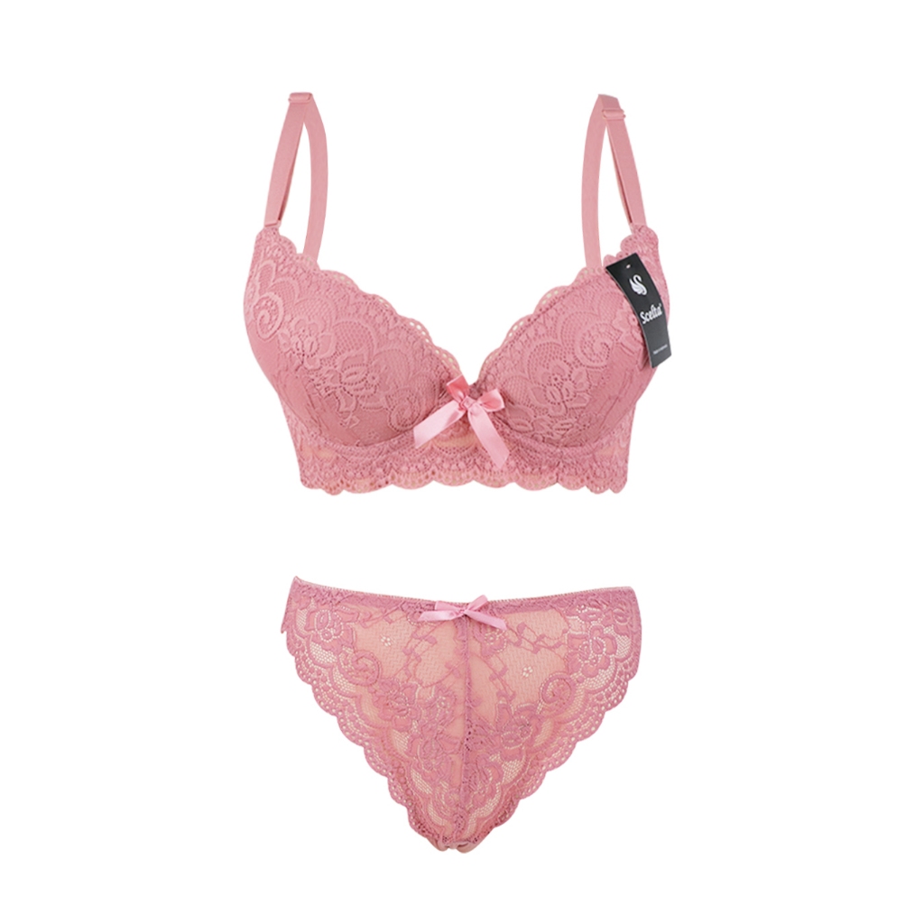 Setelan Bra Dan Celana Dalam Pakaian Dalam Wanita Cd Semi Transparan Bh Sc 1848 Set